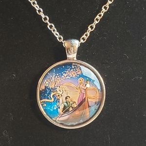 TANGLED RAPUNZEL Glass Tile Pendant Necklace